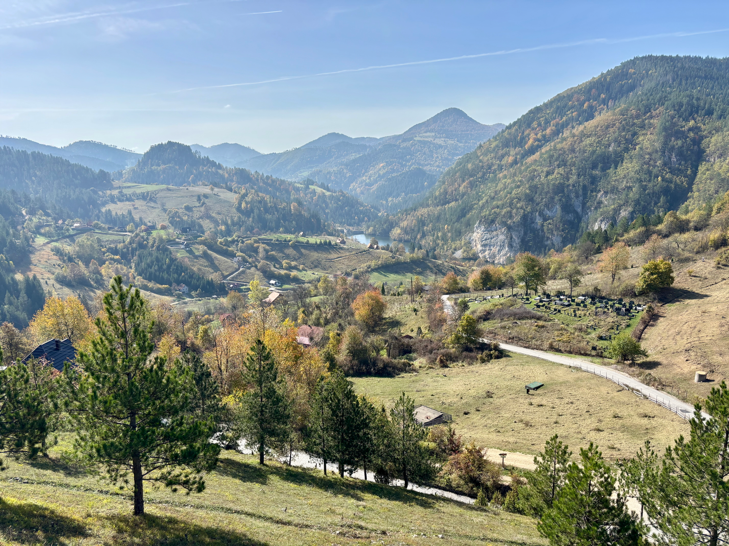 A view from the mountain to the Jezero Spajići, Tara National Park
