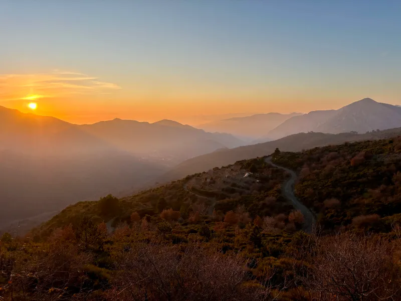 Sunset view at Langada-Taygetos Pass
